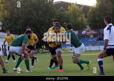 Bukarest, Rumänien. 24. Juni 2017. Rugby-Testspiel zwischen Rumänien und Brasilien, von Rumänien mit 56 bis 5 gewonnen. Bildnachweis: Gabriel Petrescu/Alamy Live-Nachrichten Stockfoto