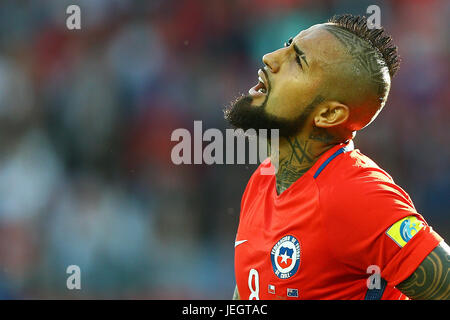 Moskau, Russland. 25. Juni 2017. Arturo Vidal von Chile in Chile und Australien Spiel gültig für die dritte Runde der Confederations Cup 2017, an diesem Sonntag (25), gehalten in der Spartak-Stadion (Otkrytie Arena) in Moskau in Russland. Credit: Foto Arena LTDA/Alamy Live-Nachrichten Stockfoto