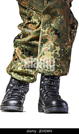 Soldat Stiefel in verschiedenen Looks in deutscher uniform Stockfoto