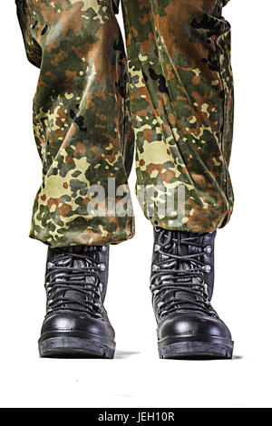 Soldat Stiefel in verschiedenen Looks in deutscher uniform Stockfoto