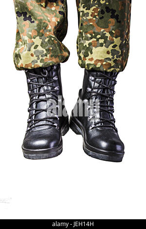 Soldat Stiefel in verschiedenen Looks in deutscher uniform Stockfoto