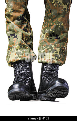 Soldat Stiefel in verschiedenen Looks in deutscher uniform Stockfoto
