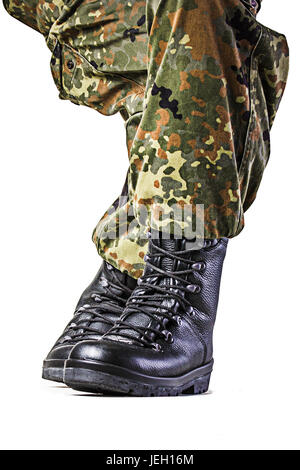 Soldat Stiefel in verschiedenen Looks in deutscher uniform Stockfoto