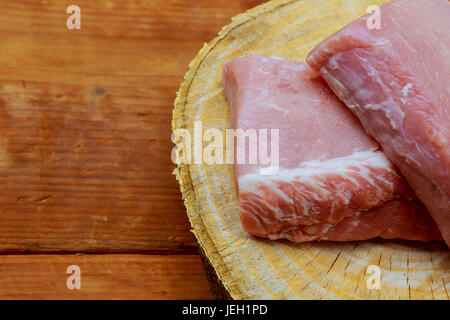 ungekocht Schweinekoteletts auf Stockfoto