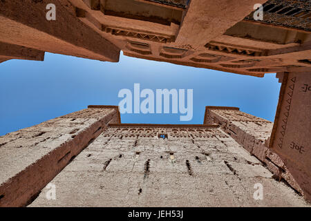 Innenhof Kasbah Amridil in der Nähe von Skoura, Marokko, Afrika Stockfoto