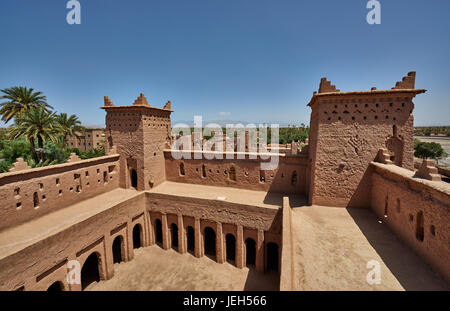 Innenhof Kasbah Amridil in der Nähe von Skoura, Marokko, Afrika Stockfoto