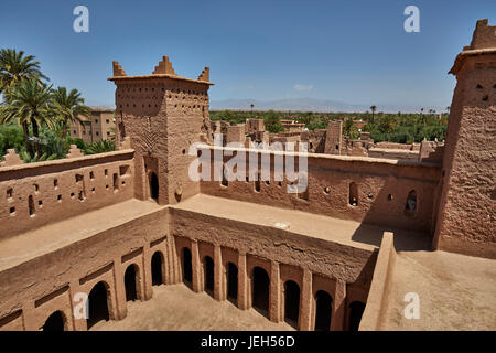 Innenhof Kasbah Amridil in der Nähe von Skoura, Marokko, Afrika Stockfoto