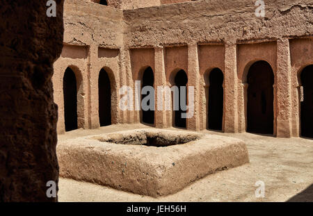 Innenhof Kasbah Amridil in der Nähe von Skoura, Marokko, Afrika Stockfoto