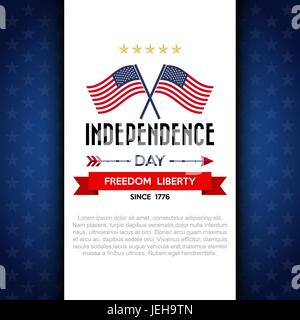 Independce Tag Design Element, USA Flagge Muster Hintergrund. Illustratiom EPS10 Stock Vektor