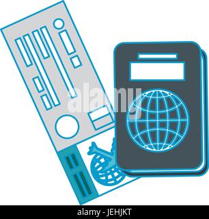 Pass- und Flugzeug Icon "Fahrkarte" auf weißem Hintergrund-Vektor-illustration Stock Vektor
