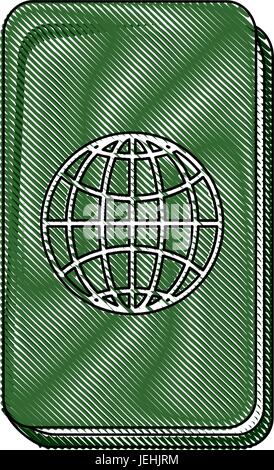 Reisepass-Symbol auf weißem Hintergrund-Vektor-illustration Stock Vektor