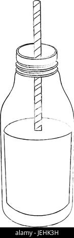 Flasche Wasser Symbol auf weißem Hintergrund-Vektor-illustration Stock Vektor