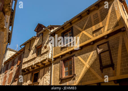 Typische Häuser von La Canourque. Lozere. Occitanie. Frankreich. Europa Stockfoto