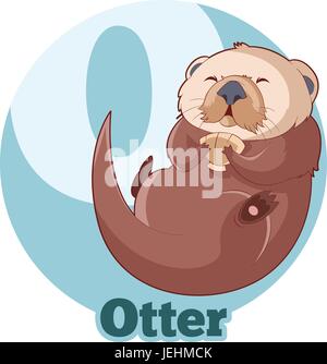 ABC Cartoon Otter Stock Vektor