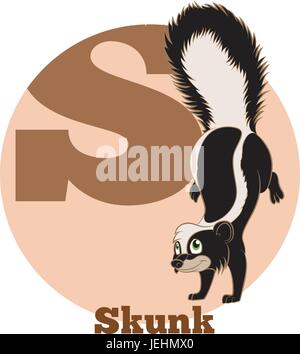 ABC Cartoon Skunk2 Stock Vektor