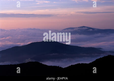 Morgendämmerung am Brasstown Bald, Chattahoochee National Forest, Georgia Stockfoto