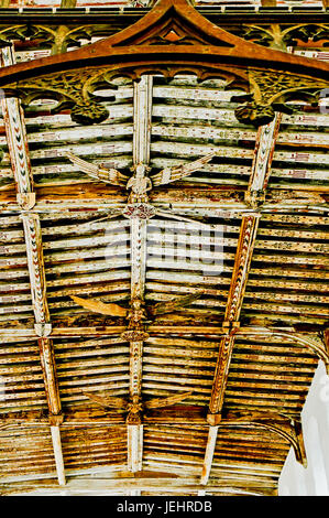 Holy Trinity Church in Blythburgh, Suffolk, Hammerbalken Dach Stockfoto
