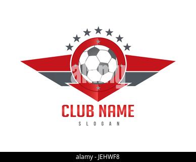 Roten Fußball Flügel Schild Stock Vektor