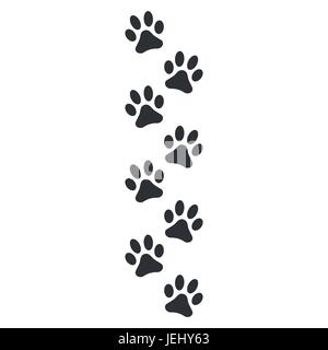 Paw print Vektor-Illustration isoliert auf weißem Hintergrund Stock Vektor