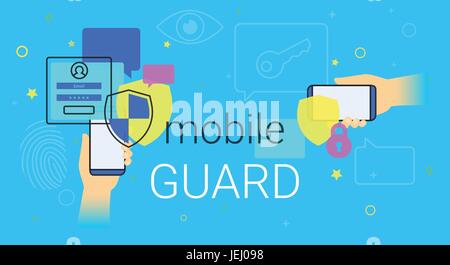 Mobile Wache app auf Smartphone-Konzept-illustration Stock Vektor