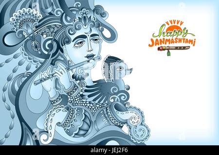 Happy Janmashtami-Feier-Art-design Stock Vektor