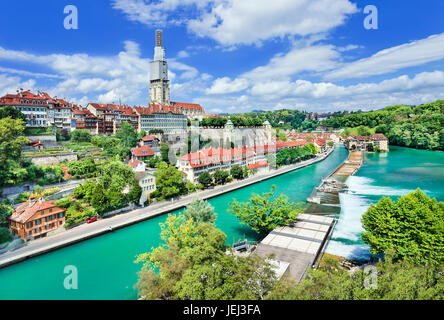 Panoramablick auf die herrliche Altstadt von Bern, Hauptstadt der Schweiz Stockfoto