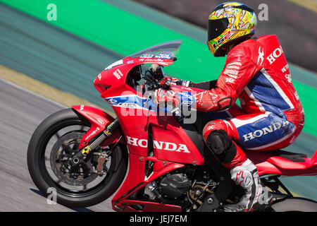 Sao Paulo, Brasilien. 25. Juni 2017. Dritte Phase der Saison 2017 der brasilianischen Superbike-Meisterschaft mit 1000ccm Motorräder in der Interlagos circuit in Sao Paulo, an diesem Sonntag (25) Credit: Paulo Lopes/ZUMA Draht/Alamy Live News Stockfoto