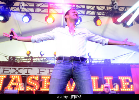 Chicago, Illinois, USA. 24. Juni 2017. Drew Baldridge führt während der Land-LakeShake-Musik-Festival in Chicago, Illinois. Ricky Bassman/Cal Sport Media/Alamy Live-Nachrichten Stockfoto