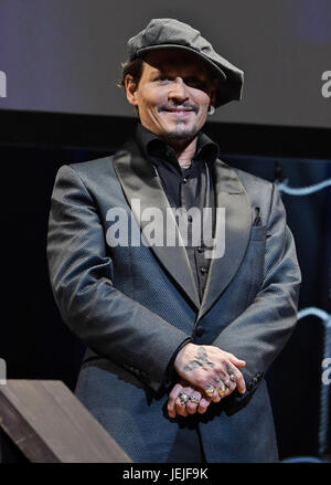 Johnny Depp, June 20, 2017, Tokyo, Japan : Actor Johnny Depp attends the Japan premiere for 'Pirates of the Caribbean: Dead Men Tell No Tales' at the stellar ball Shinagawa in Tokyo, Japan on June 20, 2017. Stockfoto