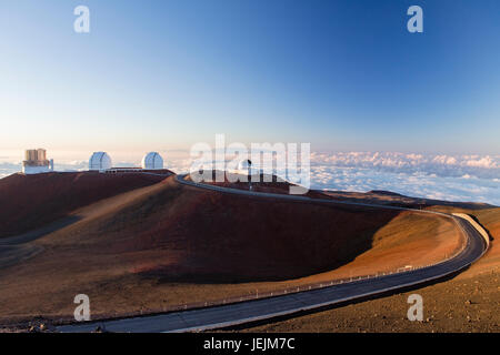 spektakulärer Sonnenuntergang von Mauna Kea - Hawaiis Big island Stockfoto