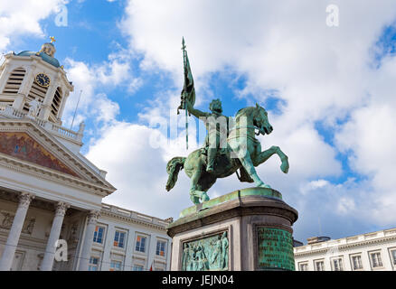 Godefroid de Bouillon Statue in Brüssel Stockfoto