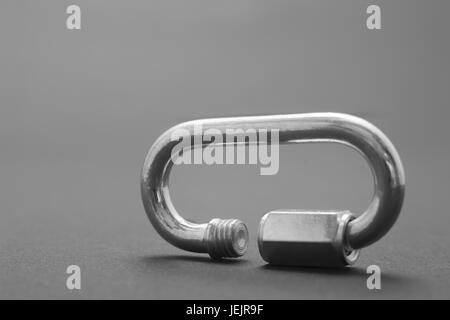 Karabiner Stahl Schraube Stockfoto