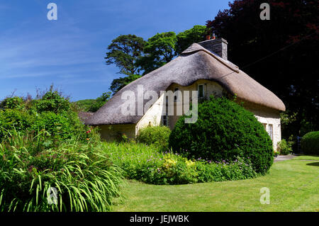 Strohgedeckten Hütte, Merthyr Mawr, Bridgend, Südwales. VEREINIGTES KÖNIGREICH. Stockfoto