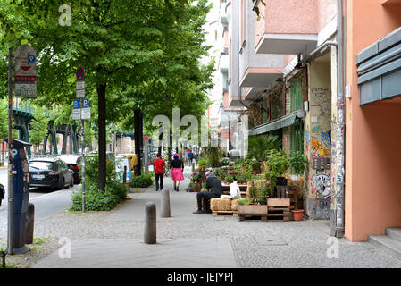 Schönhauser Allee in der Innenstadt von Berlin. Stockfoto