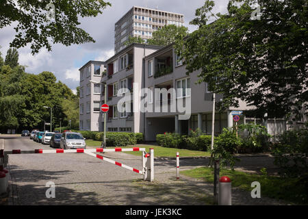 BERLIN, 16. Juni: das Hansaviertel, Tiergarten, Berlin am 16. Juni 2017. Das Hansaviertel ist ein Bezirk in den 1950er Jahren als Wohnsiedlung Pr umgebaut Stockfoto