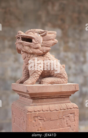 Guardian Lion in einer alten chinesischen Residenz Stockfoto