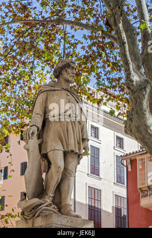 Statue von Jaime Ferrer Palma Mallorca Spanien Stockfoto