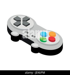 Video-Game-Controller isometrische flachen Stil-Vektor-Illustration, isoliert auf weißem Hintergrund. Stock Vektor