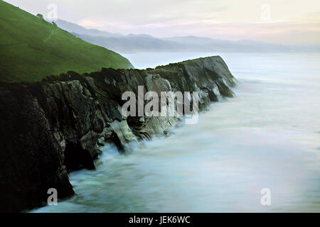 Zumaia Strand, Baskenland, Spanien Stockfoto