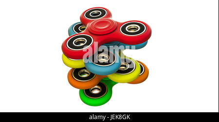 3D Abbildung von Fidget Spinner isoliert auf weißem Hintergrund Stockfoto