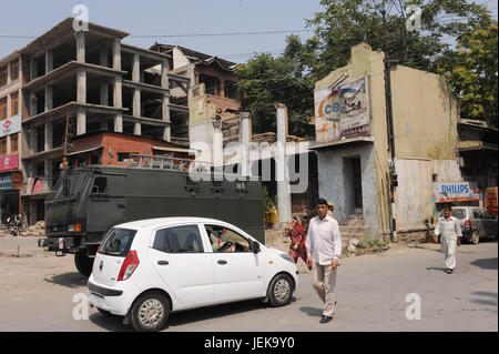Polizei van, Srinagar, Jammu Kaschmir, Indien, Asien Stockfoto
