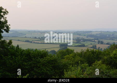 Blick auf die trübe Landschaft Herefordshire Stockfoto