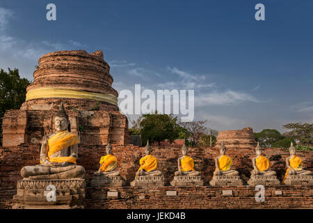 Wat Yai Chai Mongkons Tempel, Ayutthaya, Thailand Stockfoto