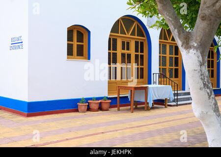 Kirche der Geburt der Jungfrau Maria in Kardamena, Kos Insel in Griechenland. Stockfoto