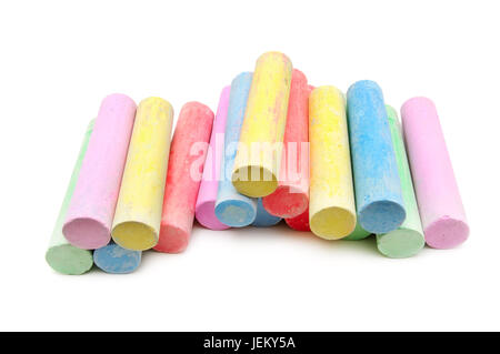 bunte Kreide isoliert auf weißem Hintergrund Stockfoto