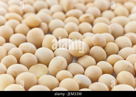 Makro (Nahaufnahme) von Sojabohnen füllen ganze Rahmen. Stockfoto