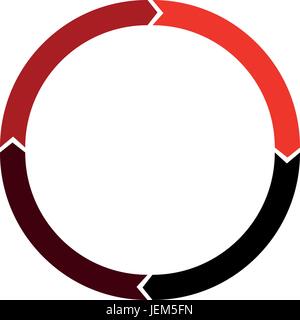 Vier rote Pfeile im Kreis Stock Vektor