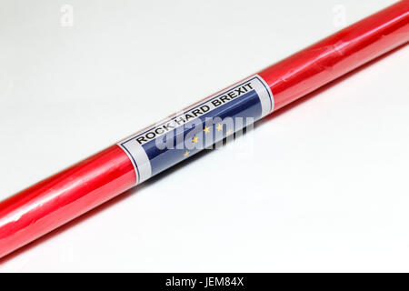 Rock mit Felsen harte Austritt Schriftzug durchzogen-Stick Stockfoto