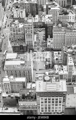 Schwarz / weiß-Luftbild von Manhattan, New York City, USA. Stockfoto