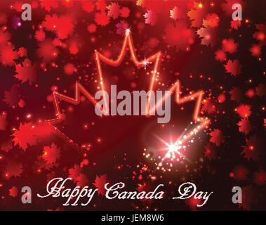 Feuerwerk und Kanada-Flagge Stock Vektor